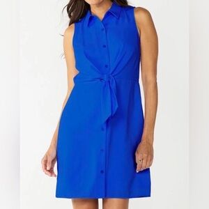 Nine West Blue Sleeveless Button Down Dress Sz. S NWOT!